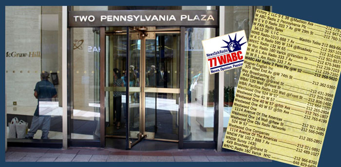 WABC, Talkradio, now houses in 2 Penn Plaza new York (Photo by Jelle Boonstra)