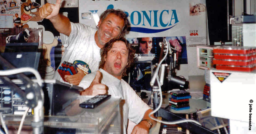 Alfred Lagarde en Ad Bouman bij het begin van Countdown Cafe - 1995
